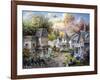 Main Street Along a Country Village-Nicky Boehme-Framed Giclee Print