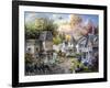 Main Street Along a Country Village-Nicky Boehme-Framed Giclee Print