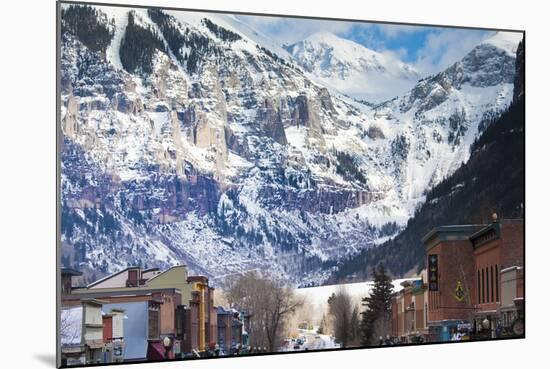 Main Street and Ajax Peak, Telluride, Colorado, USA-Walter Bibikow-Mounted Photographic Print