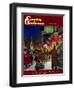 "Main Street at Christmas," Country Gentleman Cover, December 1, 1944-Peter Helck-Framed Giclee Print