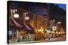 Main Street at Dusk, Deadwood, South Dakota, USA-Walter Bibikow-Stretched Canvas