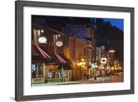 Main Street at Dusk, Deadwood, South Dakota, USA-Walter Bibikow-Framed Photographic Print