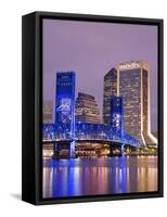 Main Street Bridge and Skyline, Jacksonville, Florida, United States of America, North America-Richard Cummins-Framed Stretched Canvas