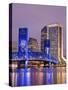 Main Street Bridge and Skyline, Jacksonville, Florida, United States of America, North America-Richard Cummins-Stretched Canvas