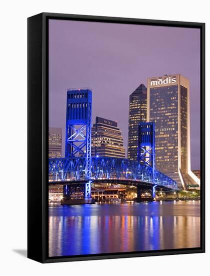 Main Street Bridge and Skyline, Jacksonville, Florida, United States of America, North America-Richard Cummins-Framed Stretched Canvas