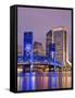 Main Street Bridge and Skyline, Jacksonville, Florida, United States of America, North America-Richard Cummins-Framed Stretched Canvas