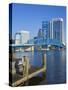 Main Street Bridge and Skyline, Jacksonville, Florida, United States of America, North America-Richard Cummins-Stretched Canvas