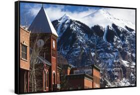 Main Street Buildings, Telluride, Colorado, USA-Walter Bibikow-Framed Stretched Canvas