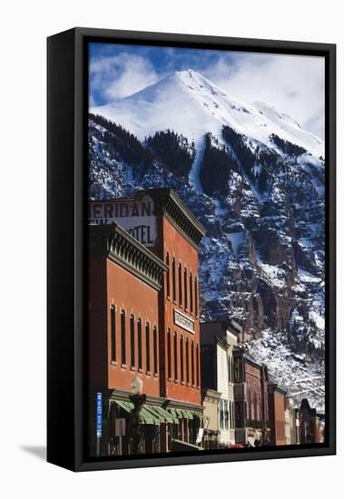 Main Street Buildings, Telluride, Colorado, USA-Walter Bibikow-Framed Stretched Canvas