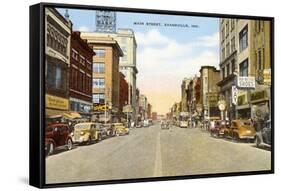 Main Street, Evansville, Indiana-null-Framed Stretched Canvas