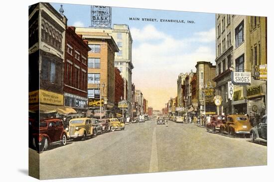 Main Street, Evansville, Indiana-null-Stretched Canvas