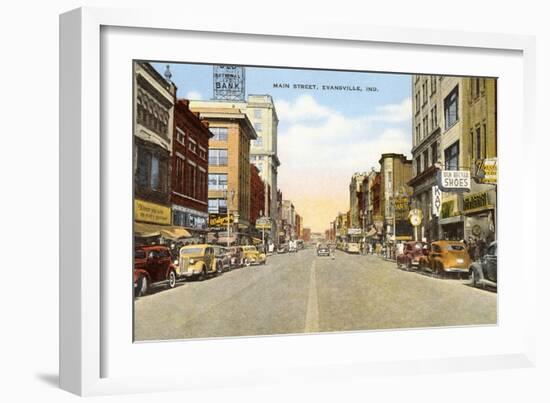 Main Street, Evansville, Indiana-null-Framed Art Print