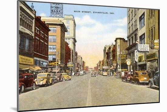 Main Street, Evansville, Indiana-null-Mounted Art Print