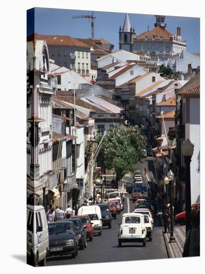 Main Street in Angra Do Heroismo, Terceira, Azores, Portugal, Atlantic, Europe-Ken Gillham-Stretched Canvas