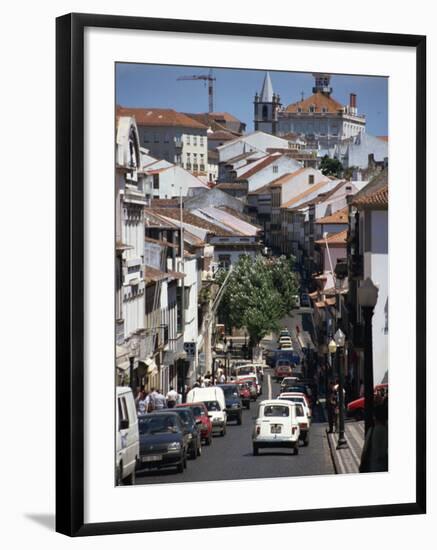 Main Street in Angra Do Heroismo, Terceira, Azores, Portugal, Atlantic, Europe-Ken Gillham-Framed Photographic Print