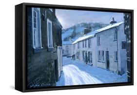 Main Street in Dent, 1997-John Cooke-Framed Stretched Canvas