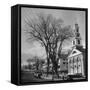 Main Street in Small New England Town, Showing Church, Stores, Etc-Yale Joel-Framed Stretched Canvas