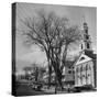 Main Street in Small New England Town, Showing Church, Stores, Etc-Yale Joel-Stretched Canvas