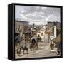 Main Street in Wichita, Kansas, 1870s-null-Framed Stretched Canvas