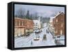 Main Street in Winter-Bob Fair-Framed Stretched Canvas