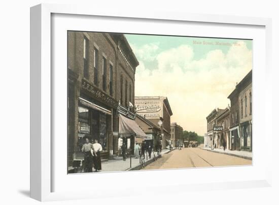 Main Street, Marinette, Wisconsin-null-Framed Art Print