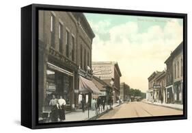 Main Street, Marinette, Wisconsin-null-Framed Stretched Canvas
