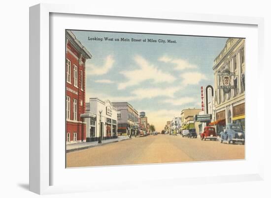 Main Street, Miles City, Montana-null-Framed Art Print