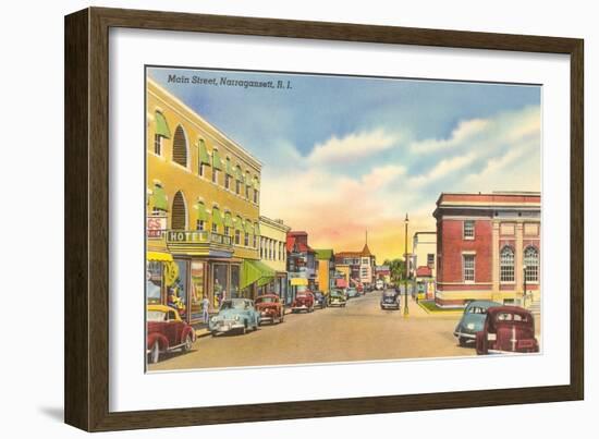 Main Street, Narragantt, Rhode Island-null-Framed Art Print