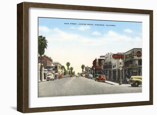 Main Street, Oceanside, California-null-Framed Art Print