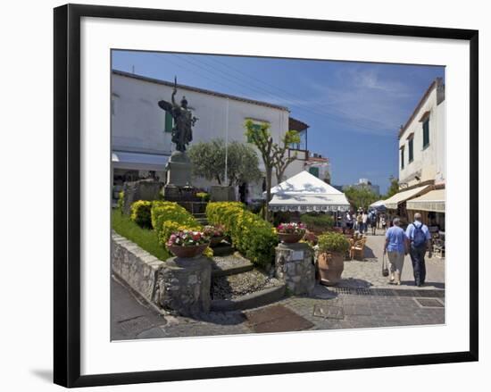 Main Street of Anacapri in Early Morning Summer Sunshine, Isle of Capri, Campania, Italy, Europe-Peter Barritt-Framed Photographic Print