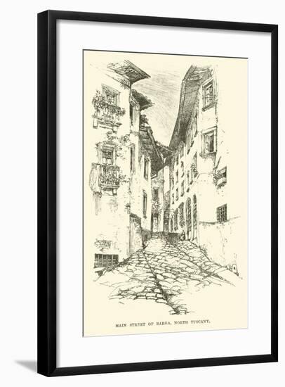 Main Street of Barga, North Tuscany-null-Framed Giclee Print