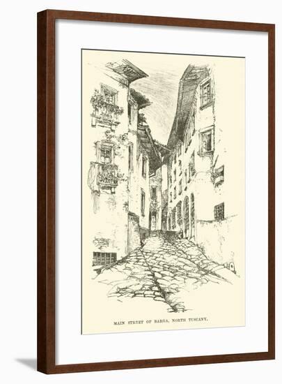 Main Street of Barga, North Tuscany-null-Framed Giclee Print