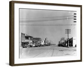 Main Street of Sublette, Kansas, in April 1941-Irving Rusinow-Framed Photographic Print