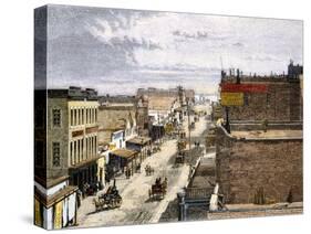Main Street of Virginia City, a Mining Boomtown in Nevada, 1870s-null-Stretched Canvas