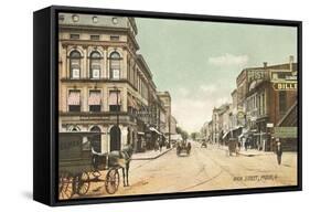 Main Street, Piqua-null-Framed Stretched Canvas