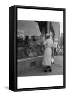 Main Street, Pittsboro, North Carolina-Dorothea Lange-Framed Stretched Canvas