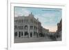 Main Street Scene with Horse Carriages and Model-T - Lewiston, ID-Lantern Press-Framed Art Print