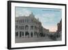 Main Street Scene with Horse Carriages and Model-T - Lewiston, ID-Lantern Press-Framed Art Print