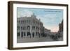 Main Street Scene with Horse Carriages and Model-T - Lewiston, ID-Lantern Press-Framed Art Print