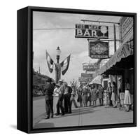 Main street, Sheridan, Wyoming, 1941 (b/w photo)-Marion Post Wolcott-Framed Stretched Canvas