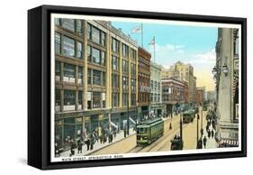 Main Street, Springfield-null-Framed Stretched Canvas