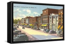 Main Street, St. Albans, Vermont-null-Framed Stretched Canvas