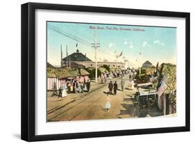 Main Street, Tent City, Coronado, California-null-Framed Art Print