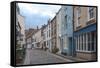 Main Street Through the Fishing Village of Staithes-James Emmerson-Framed Stretched Canvas