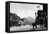 Main Street View - Livingston, MT-Lantern Press-Framed Stretched Canvas