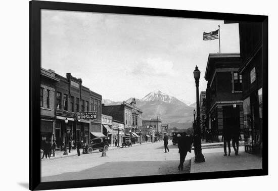 Main Street View - Livingston, MT-Lantern Press-Framed Art Print