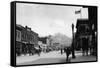 Main Street View - Livingston, MT-Lantern Press-Framed Stretched Canvas