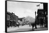 Main Street View - Livingston, MT-Lantern Press-Framed Stretched Canvas