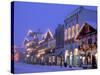 Main Street with Christmas Lights at Night, Leavenworth, Washington, USA-Jamie & Judy Wild-Stretched Canvas