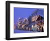 Main Street with Christmas Lights at Night, Leavenworth, Washington, USA-Jamie & Judy Wild-Framed Photographic Print